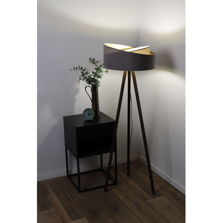 Grīdas stāvlampa GALAXY 1xE27/60W/230V pelēka/venge