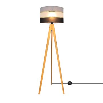 Grīdas stāvlampa HELEN 1xE27/60W/230V pelēka/melna/zelta/ozols