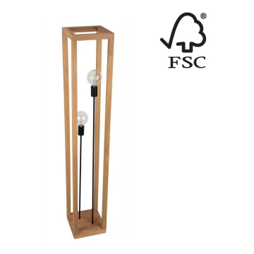 Grīdas stāvlampa KAGO 2xE27/60W/230V matēts ozolkoks - FSC sertifikāts