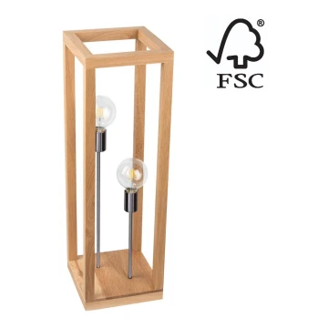 Grīdas stāvlampa KAGO 2xE27/60W/230V matēts ozolkoks - FSC sertifikāts