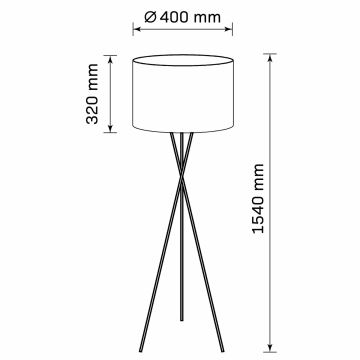 Grīdas stāvlampa TEKLA 1xE27/20W/230V melna