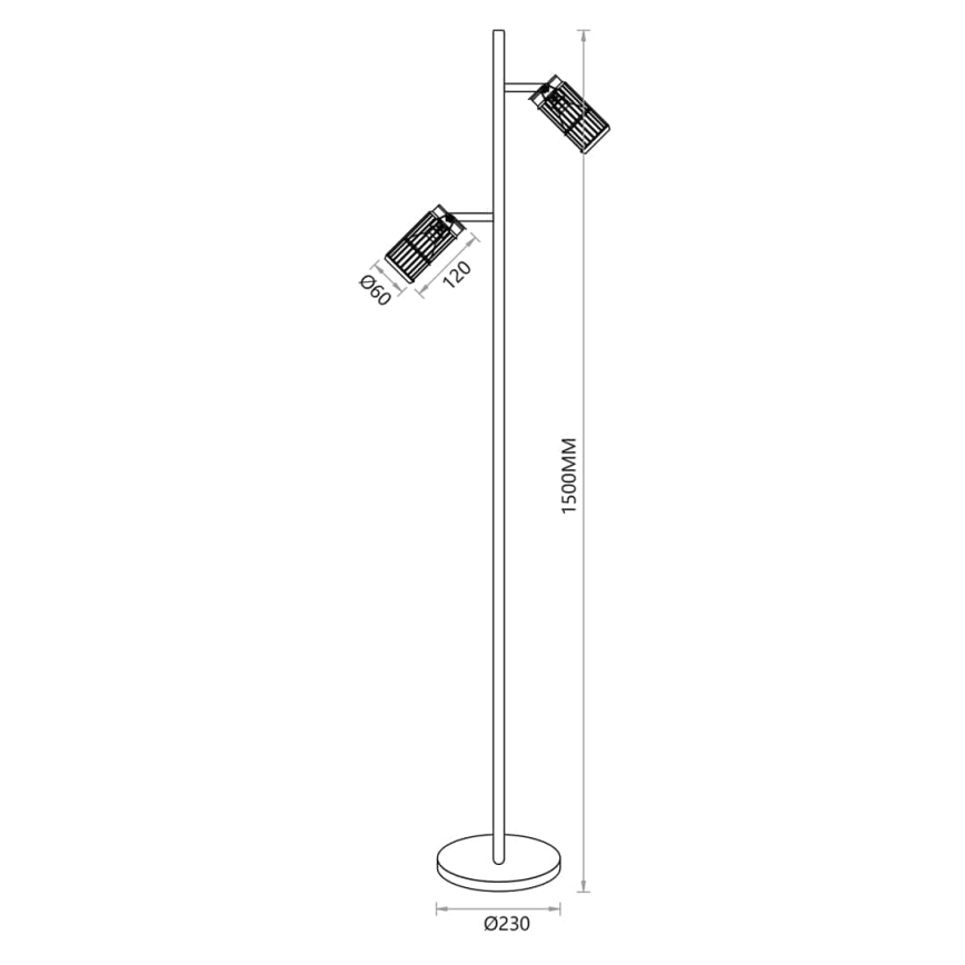 Grīdas stāvlampa VERTICAL 2xGU10/8W/230V melna