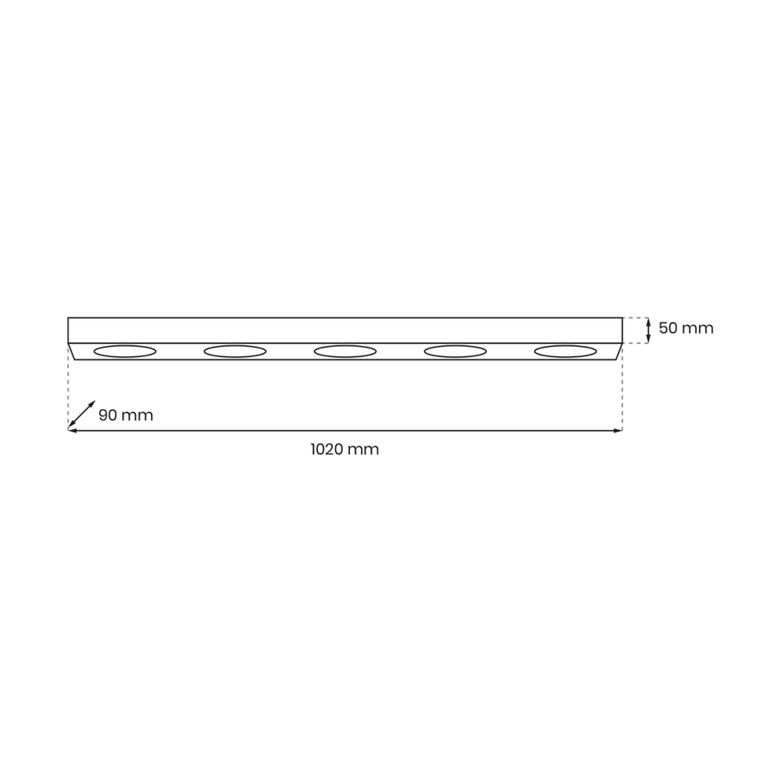 Griestu lampa ALEXANDER 5xGX53/12W/230V melna