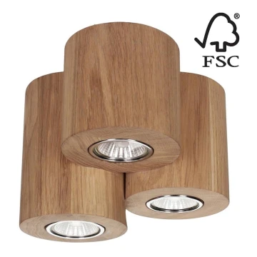 Griestu lampa WOODDREAM 3xGU10/6W/230V ozols - FSC sertifikāts