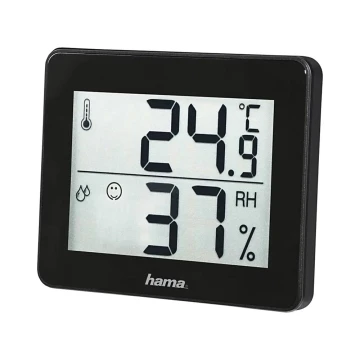 Hama - Iekštelpu termometrs ar mitruma mērītāju 1xCR2025 melna