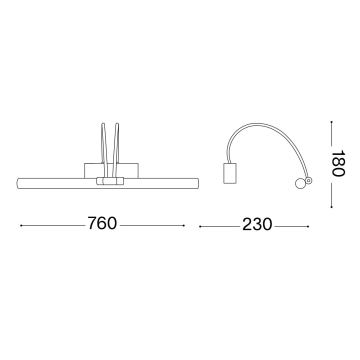 Ideal Lux - LED Attēla lampa BOW LED/8W/230V 76 cm zelta