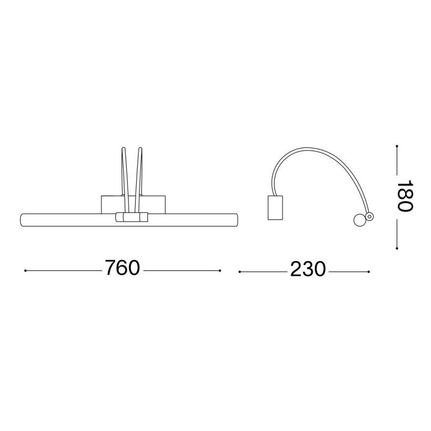 Ideal Lux - LED Attēla lampa BOW LED/8W/230V 76 cm zelta