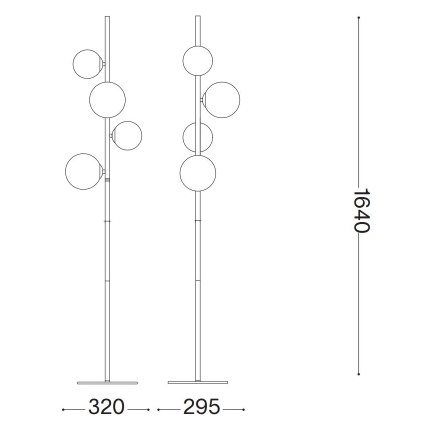 Ideal Lux - LED Grīdas stāvlampa PERLAGE 4xG9/3W/230V melna