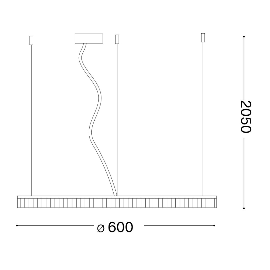 Ideal Lux - LED Lustra ar auklu CROWN LED/30W/230V d. 60 cm misiņš