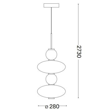 Ideal Lux - LED Lustra ar auklu LUMIERE LED/34W/230V