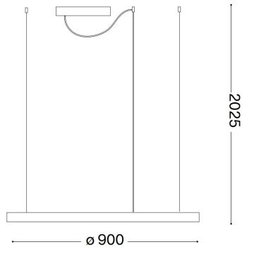 Ideal Lux - LED Lustra ar auklu ORACLE SLIM LED/55W/230V d. 90 cm melna