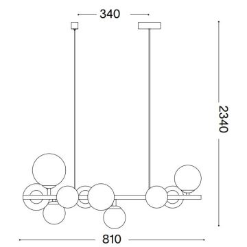 Ideal Lux - LED Lustra ar auklu PERLAGE 10xG9/3W/230V zelta