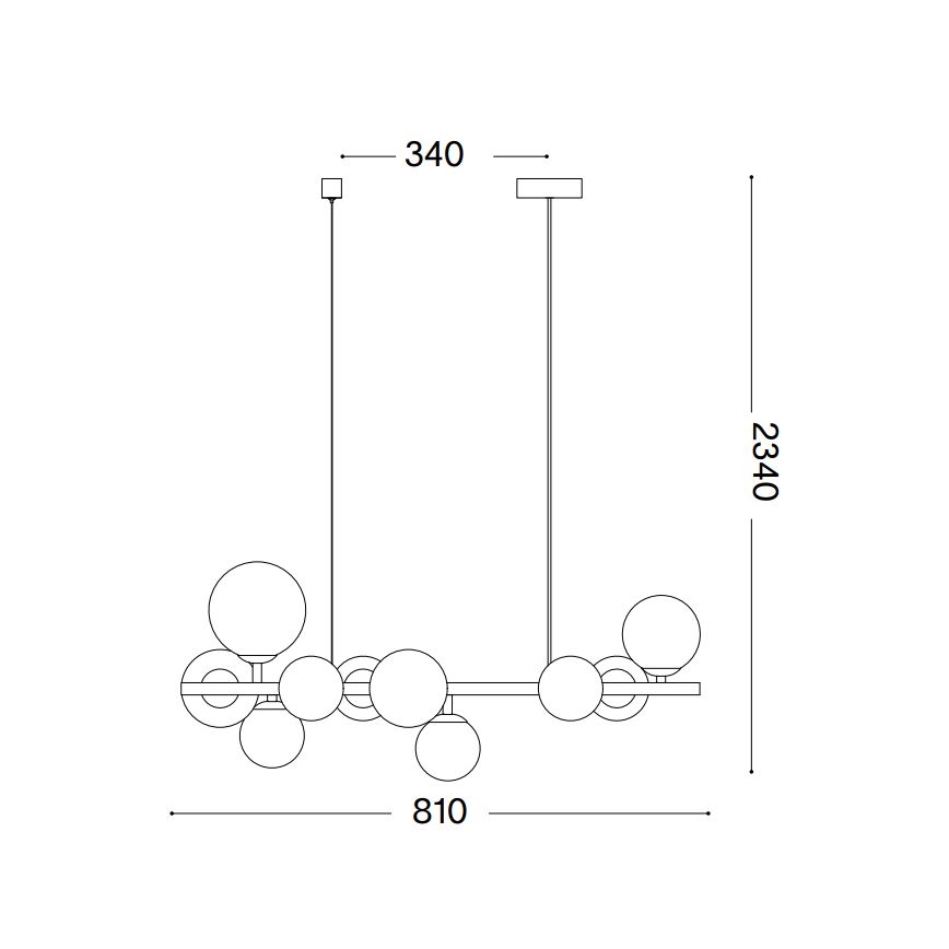 Ideal Lux - LED Lustra ar auklu PERLAGE 10xG9/3W/230V zelta