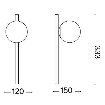 Ideal Lux - LED Sienas lampa BINOMIO 1xG9/3W/230V melna