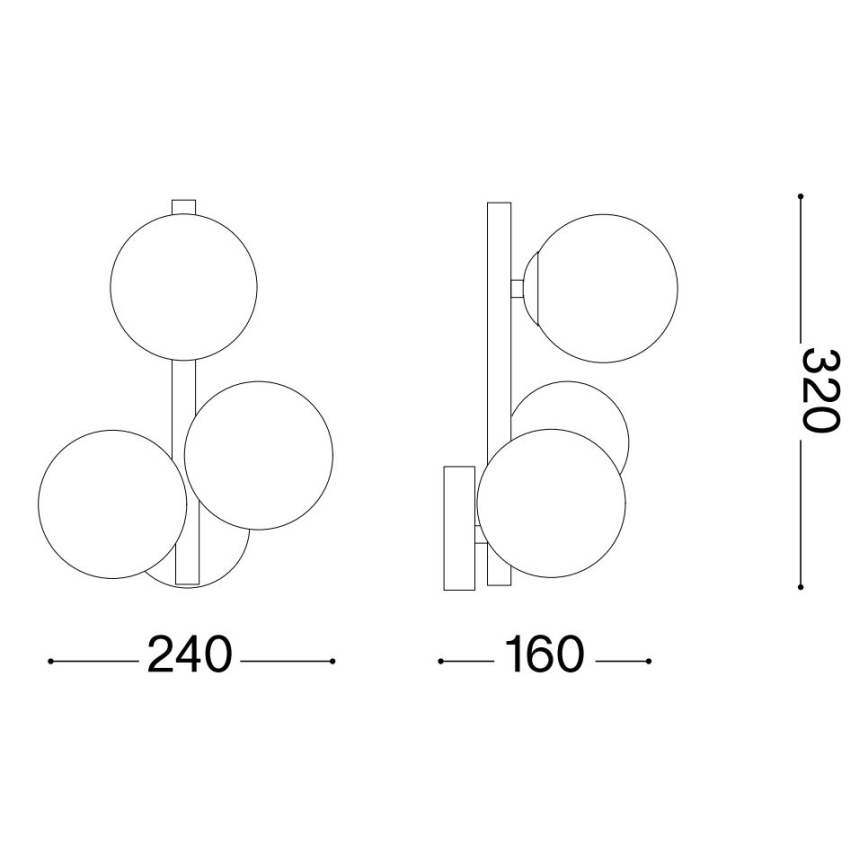 Ideal Lux - LED Sienas lampa PERLAGE 1xG9/3W/230V zelta