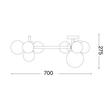 Ideal Lux - LED Virsapmetuma lustra PERLAGE 10xG9/3W/230V melna