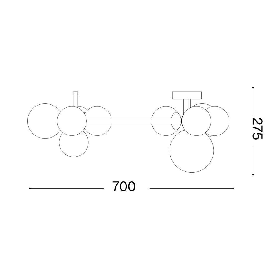 Ideal Lux - LED Virsapmetuma lustra PERLAGE 10xG9/3W/230V melna