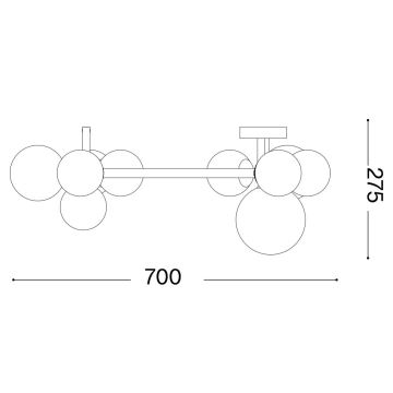 Ideal Lux - LED Virsapmetuma lustra PERLAGE 10xG9/3W/230V zelta