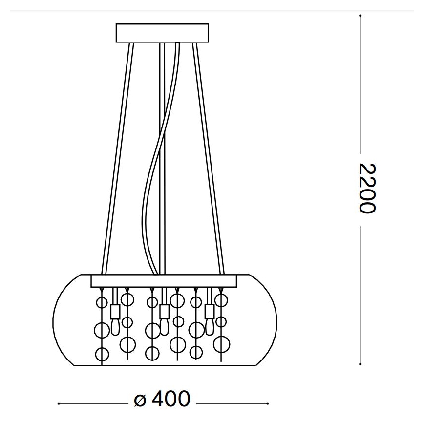 Ideal Lux - Lustra ar auklu AUDI 5xG9/40W/230V caurspīdīga