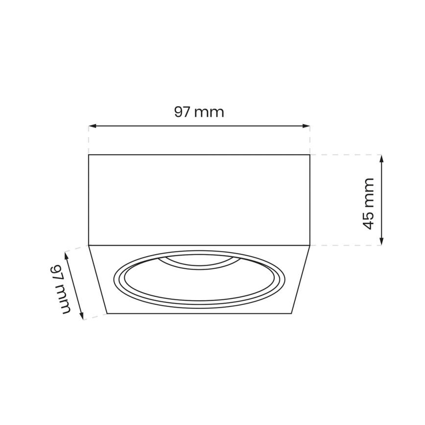 Iegremdējams starmetis BALI 1xGU5,3/MR16/25W/12V kvadrātveida balts