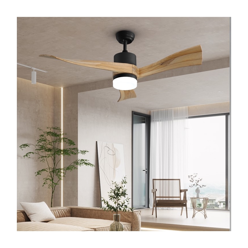 Immax NEO 07136-B - LED Aptumšojams griestu ventilators SOFISTICADO LED/18W/230V ozols Wi-Fi Tuya + tālvadības pults