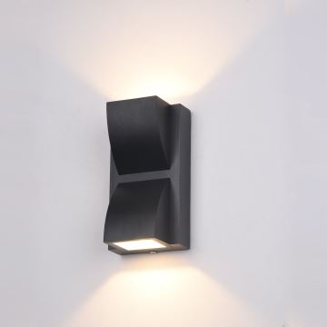 ITALUX - LED Āra sienas lampa EDGAR 2xLED/3W/230V IP54 3000K melna