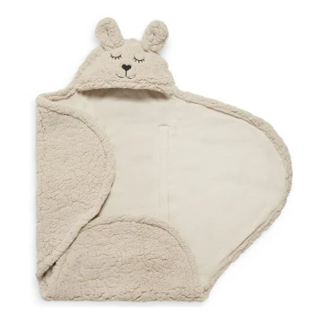 Jollein - Bērnu ietinamā sega fleece Bunny 100x105 cm Nougat