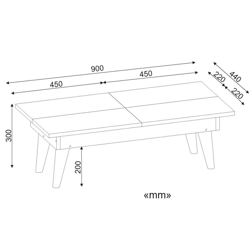 Kafijas galdiņš CASTRUM 30x90 cm balts/brūns