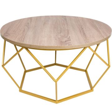 Kafijas galdiņš DIAMOND 40x70 cm zelta/brūns