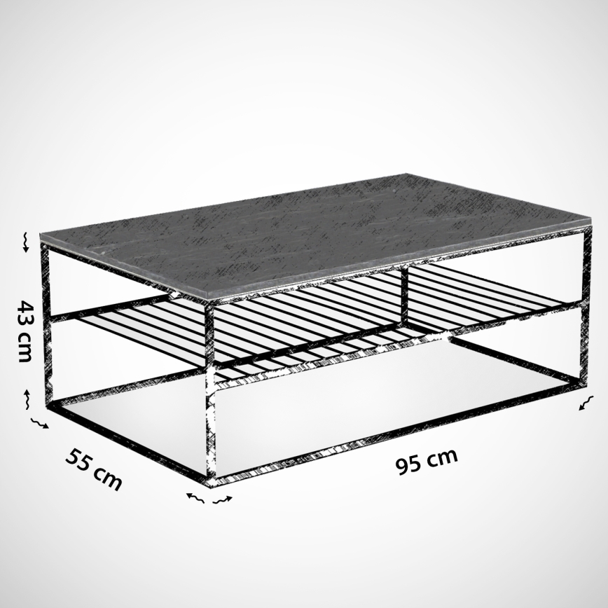 Kafijas galdiņš ETNA 43x95 cm bēšs/melns