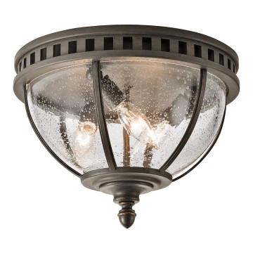 Kichler - Āra griestu lampa HALLERON 3xE14/40W/230V IP44 antracīta