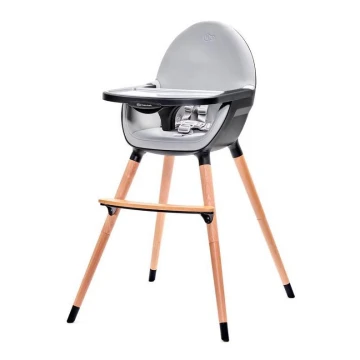 KINDERKRAFT - Bērnu barošanas krēsls FINI pelēks/melns