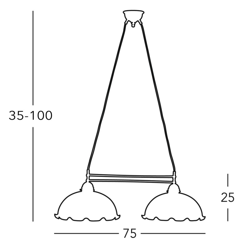 Kolarz 731.82.71 - Lustra ar auklu NONNA 2xE27/75W/230V