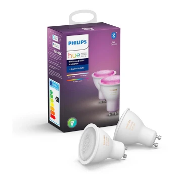 KOMPLEKTS 2x LED Aptumšojama spuldze Philips White And Color Ambiance Hue GU10/4,3W/230V 2000-6500K