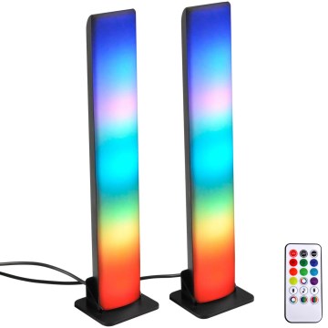 KOMPLEKTS 2x LED RGB Aptumšojama galda lampa GAMER LED/5W/5V + tālvadības pults