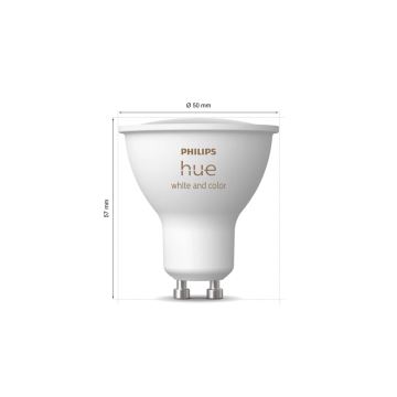 KOMPLEKTS 2x LED RGBW Aptumšojama spuldze Philips Hue White And Color Ambiance GU10/4,2W/230V 2000-6500K