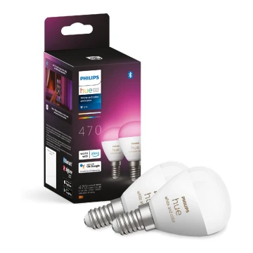 KOMPLEKTS 2x LED RGBW Aptumšojama spuldze Philips Hue White And Color Ambiance P45 E14/5,1W/230V 2000-6500K