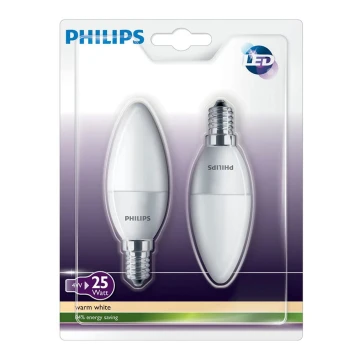 KOMPLEKTS 2x LED svece Philips E14/4W/230V - CANDLE