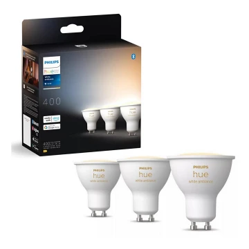 KOMPLEKTS 3x LED Aptumšojama spuldze Philips Hue WHITE AMBIANCE GU10/4,2W/230V 2200-6500K