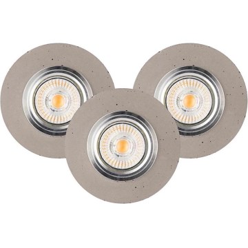 KOMPLEKTS 3x LED Iegremdējama lampa VITAR 1xGU10/5W/230V CRI 90 betons – FSC sertificēts