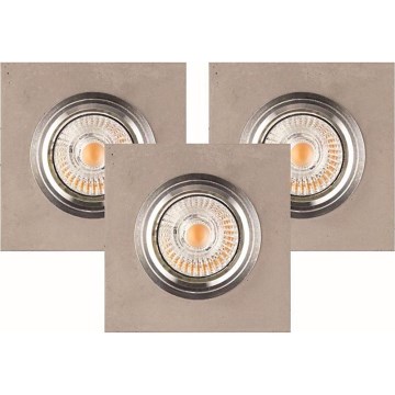 KOMPLEKTS 3x LED Iegremdējama lampa VITAR 1xGU10/5W/230V CRI 90 betons