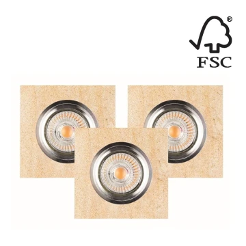 KOMPLEKTS 3x LED Iegremdējama lampa VITAR 1xGU10/5W/230V CRI 90 smilšakmens – FSC sertificēts