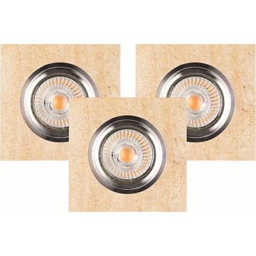 KOMPLEKTS 3x LED Iegremdējama lampa VITAR 1xGU10/5W/230V CRI 90 smilšakmens