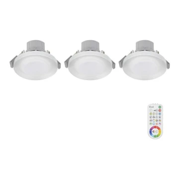 KOMPLEKTS 3x LED RGB Aptumšojama vannas istabas iegremdējama lampa ARGON LED/7,3W/230V IP44 + tālvadības pults