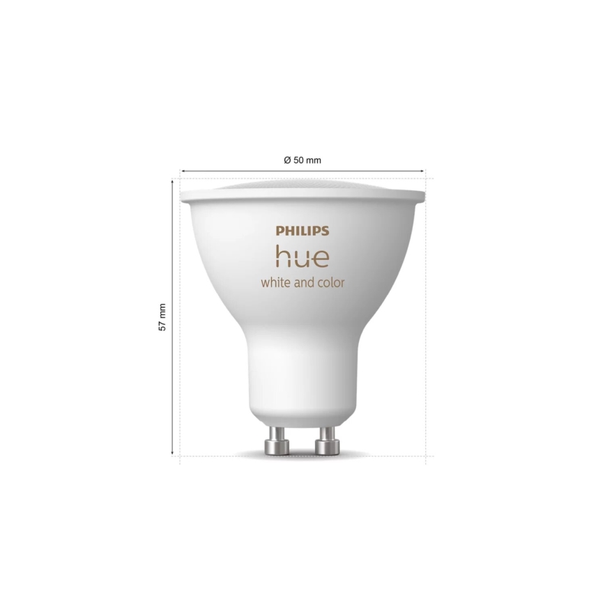 KOMPLEKTS 3x LED RGBW Aptumšojama spuldze Philips Hue WHITE AND COLOR AMBIANCE GU10/4,2W/230V 2000-6500K