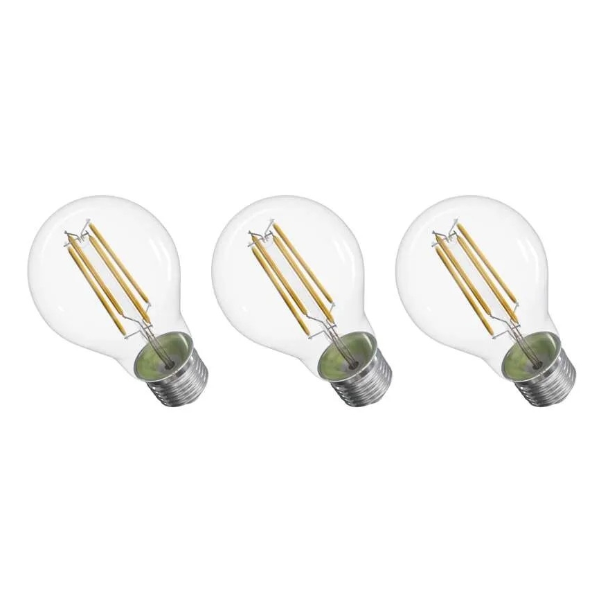 KOMPLEKTS 3x LED Spuldze FILAMENT A60 E27/3,8W/230V 2700K Enerģijas klase A