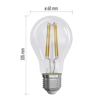 KOMPLEKTS 3x LED Spuldze FILAMENT A60 E27/3,8W/230V 2700K Enerģijas klase A