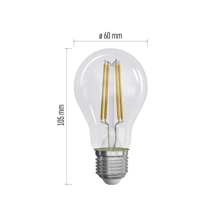 KOMPLEKTS 3x LED Spuldze FILAMENT A60 E27/3,8W/230V 2700K Enerģijas klase A