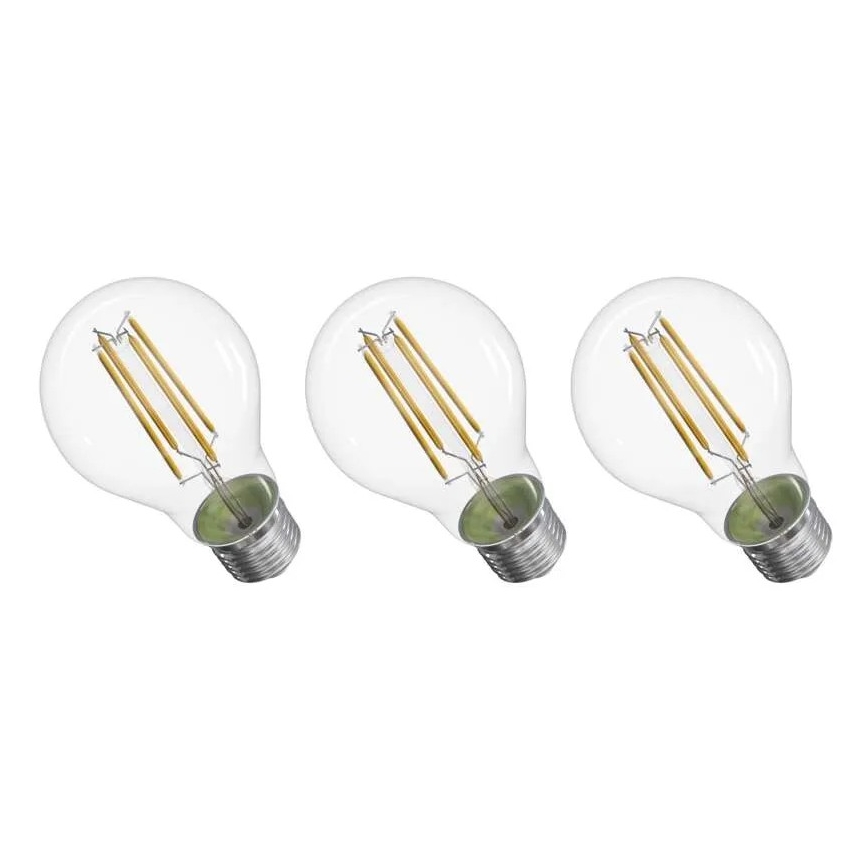 KOMPLEKTS 3x LED Spuldze FILAMENT A60 E27/3,8W/230V 4000K Enerģijas klase A