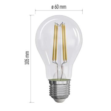 KOMPLEKTS 3x LED Spuldze FILAMENT A60 E27/3,8W/230V 4000K Enerģijas klase A